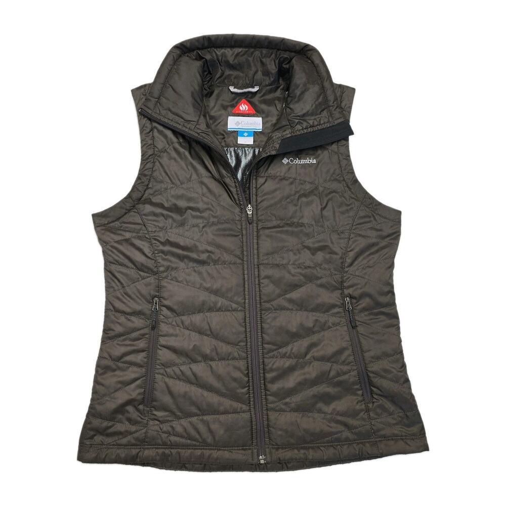Columbia Omni-Heat Mighty Lite III Puffer Vest Women's L Truffle Brown Quilted